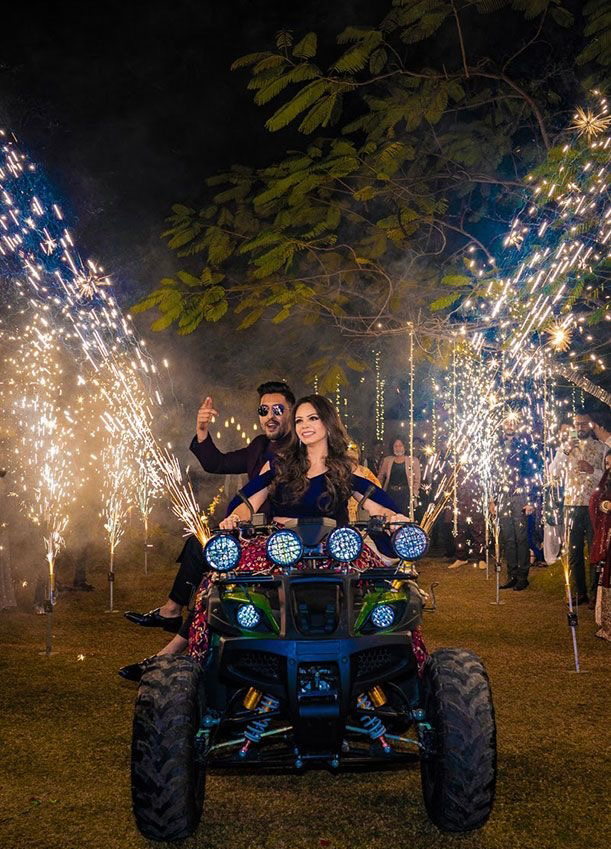Vibrant wedding baraat scene