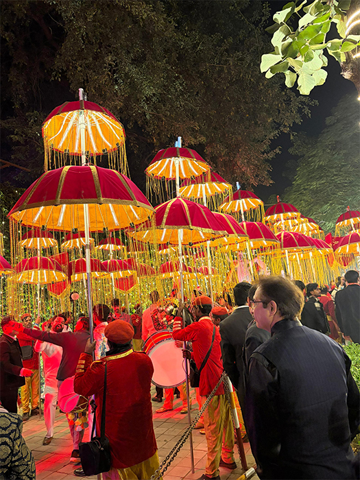 Grand wedding baraat moment